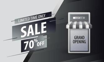 Elegant sale banner for promotion dark background vector