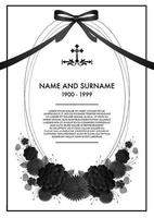 plantillas de tarjetas funerarias conmemorativas vector