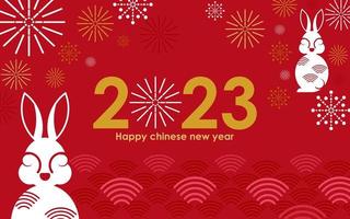 Happy chinese new year 2023 year of the rabbit vector