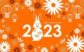 Happy chinese new year 2023 year of the rabbit vector