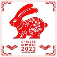 Happy chinese new year 2023 year of the rabbit zodiac vector