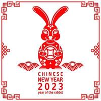 Happy chinese new year 2023 year of the rabbit zodiac vector