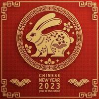 Happy chinese new year 2023 year of the rabbit zodiac vector