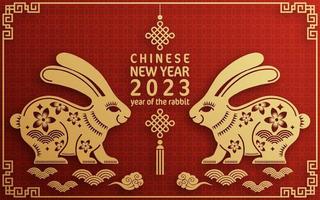 feliz año nuevo chino 2023 año del zodiaco conejo vector