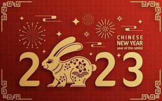 Happy chinese new year 2023 year of the rabbit zodiac vector