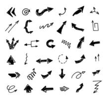 Vector set of hand drawn arrows, elements for presentation