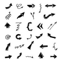 Vector set of hand drawn arrows, elements for presentation