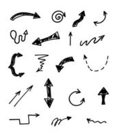 Vector set of hand drawn arrows, elements for presentation