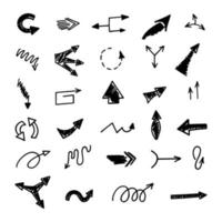 Vector set of hand drawn arrows, elements for presentation