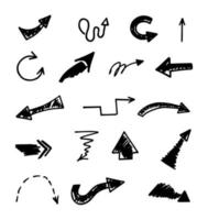 Vector set of hand drawn arrows, elements for presentation