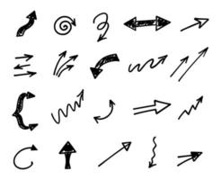 Vector set of hand drawn arrows, elements for presentation