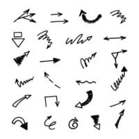 Vector set of hand drawn arrows, elements for presentation