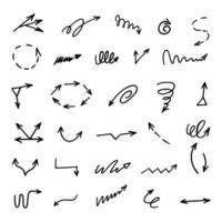 Vector set of hand drawn arrows, elements for presentation