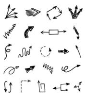 Vector set of hand drawn arrows, elements for presentation