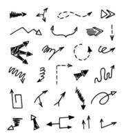 Vector set of hand drawn arrows, elements for presentation