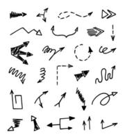 Vector set of hand drawn arrows, elements for presentation