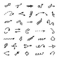 Vector set of hand drawn arrows, elements for presentation