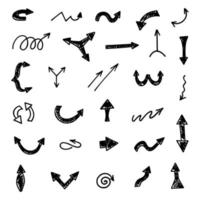 Vector set of hand drawn arrows, elements for presentation