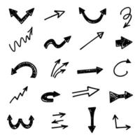 Vector set of hand drawn arrows, elements for presentation