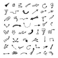 Vector set of hand drawn arrows, elements for presentation