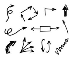 conjunto vectorial de flechas dibujadas a mano, elementos para la presentación vector