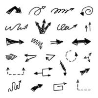 Vector set of hand drawn arrows, elements for presentation