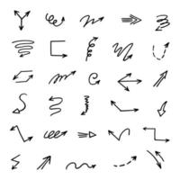 Vector set of hand drawn arrows, elements for presentation