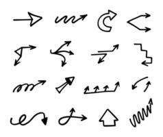 Vector set of hand drawn arrows, elements for presentation