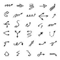 Vector set of hand drawn arrows, elements for presentation