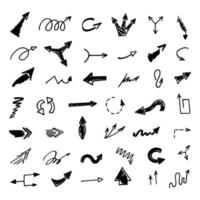 Vector set of hand drawn arrows, elements for presentation