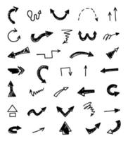 Vector set of hand drawn arrows, elements for presentation