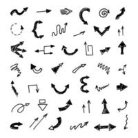 Vector set of hand drawn arrows, elements for presentation