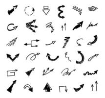 Vector set of hand drawn arrows, elements for presentation