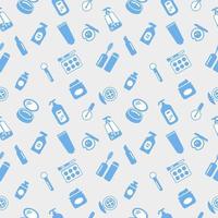 Seamless texture from cosmetics icons, beauty pattern, abstract background, wallpaper vector
