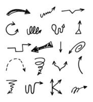 Vector set of hand drawn arrows, elements for presentation