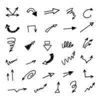 Vector set of hand drawn arrows, elements for presentation