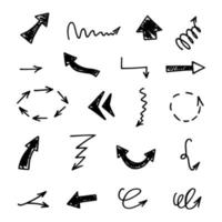 Vector set of hand drawn arrows, elements for presentation