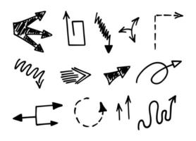 Vector set of hand drawn arrows, elements for presentation