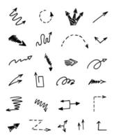 Vector set of hand drawn arrows, elements for presentation