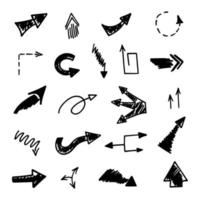 Vector set of hand drawn arrows, elements for presentation