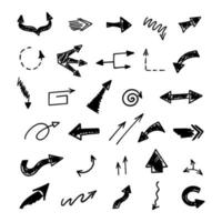 Vector set of hand drawn arrows, elements for presentation