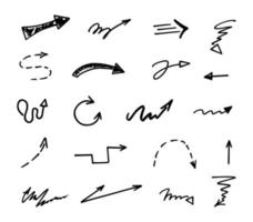 Vector set of hand drawn arrows, elements for presentation