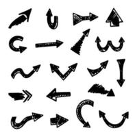 Vector set of hand drawn arrows, elements for presentation