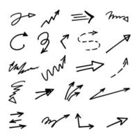 Vector set of hand drawn arrows, elements for presentation