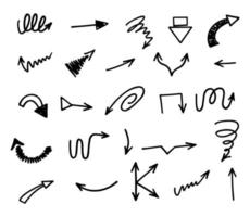 Vector set of hand drawn arrows, elements for presentation