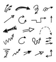 Vector set of hand drawn arrows, elements for presentation