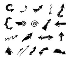 Vector set of hand drawn arrows, elements for presentation