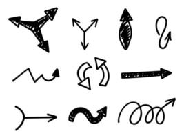 Vector set of hand drawn arrows, elements for presentation