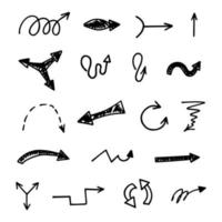 Vector set of hand drawn arrows, elements for presentation