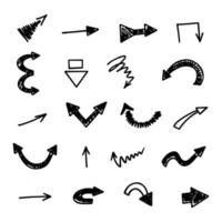 Vector set of hand drawn arrows, elements for presentation